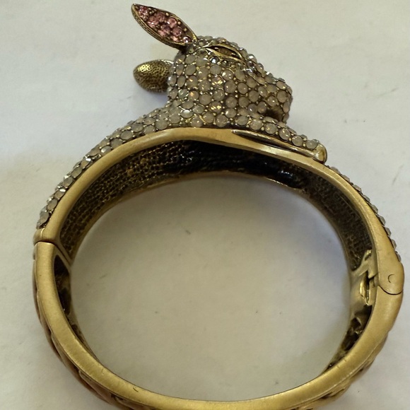 Scarce HEIDI DAUS Honey BUNNY Rhinestone 3-D Bangle Bracelet - Picture 4 of 5